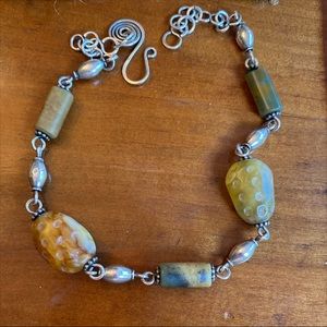 Artisan 925 Sterling Silver and Natural Stone Necklace